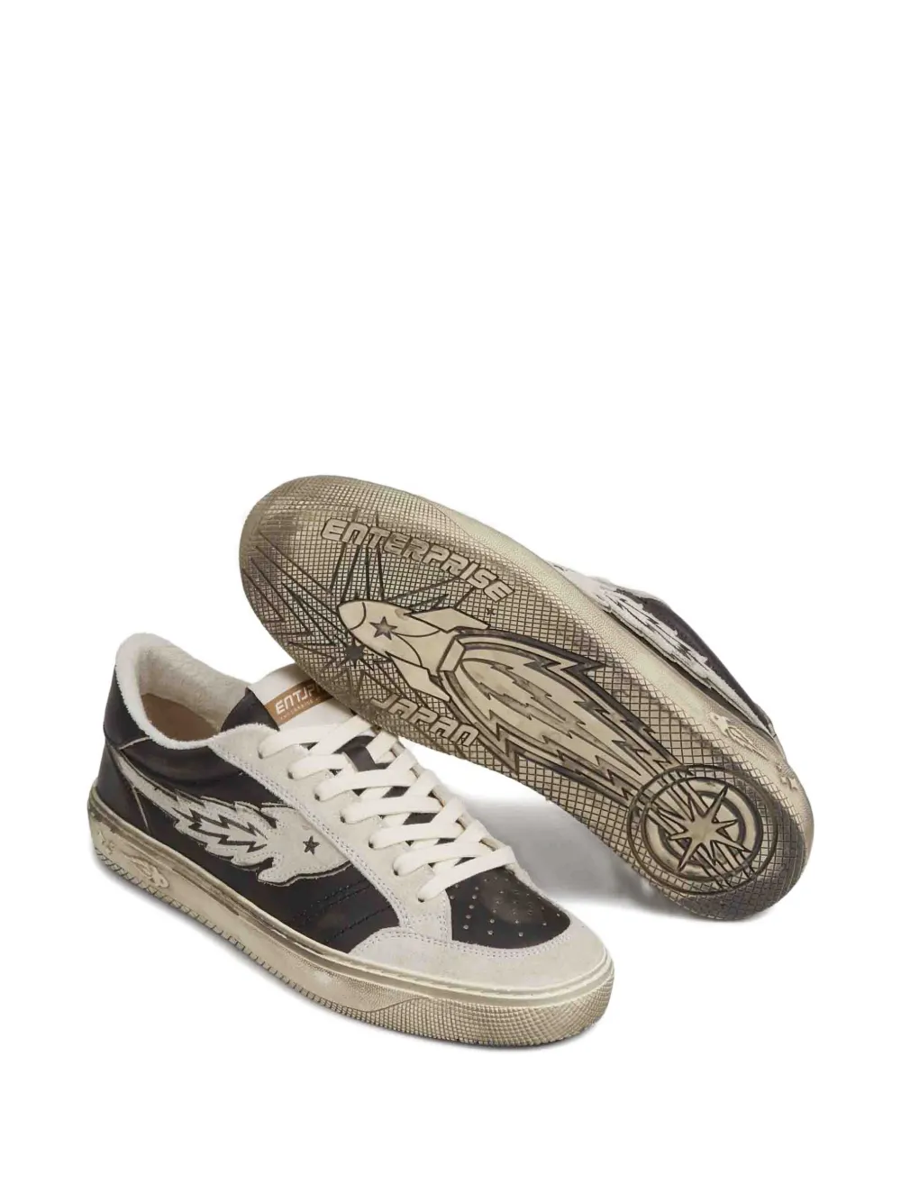 Enterprise Japan Graphic low-top sneakers Zwart