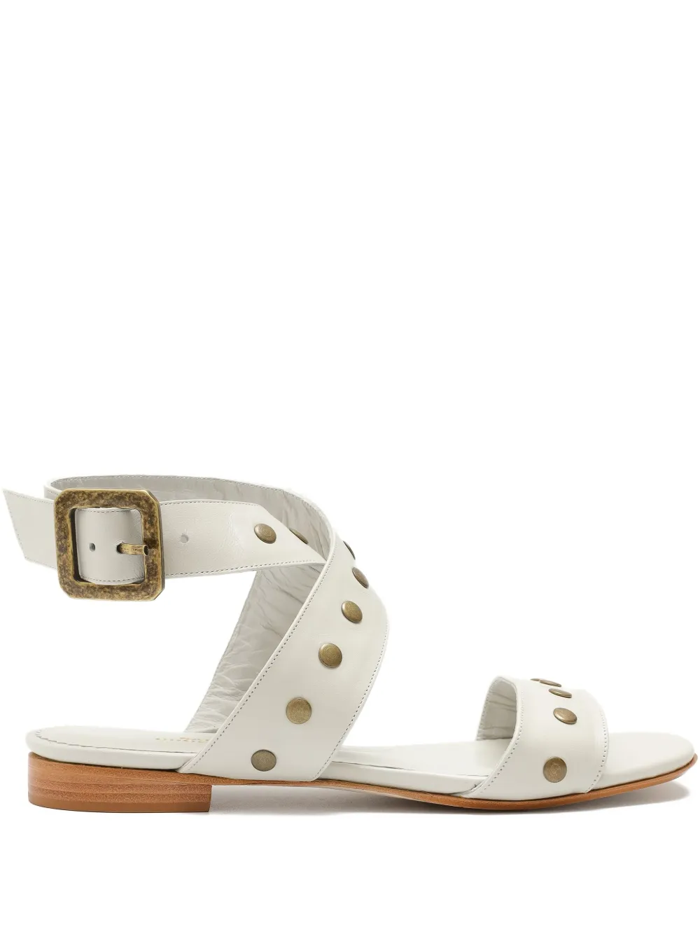 Sarah Chofakian Roast sandalen met studs en gesp Wit