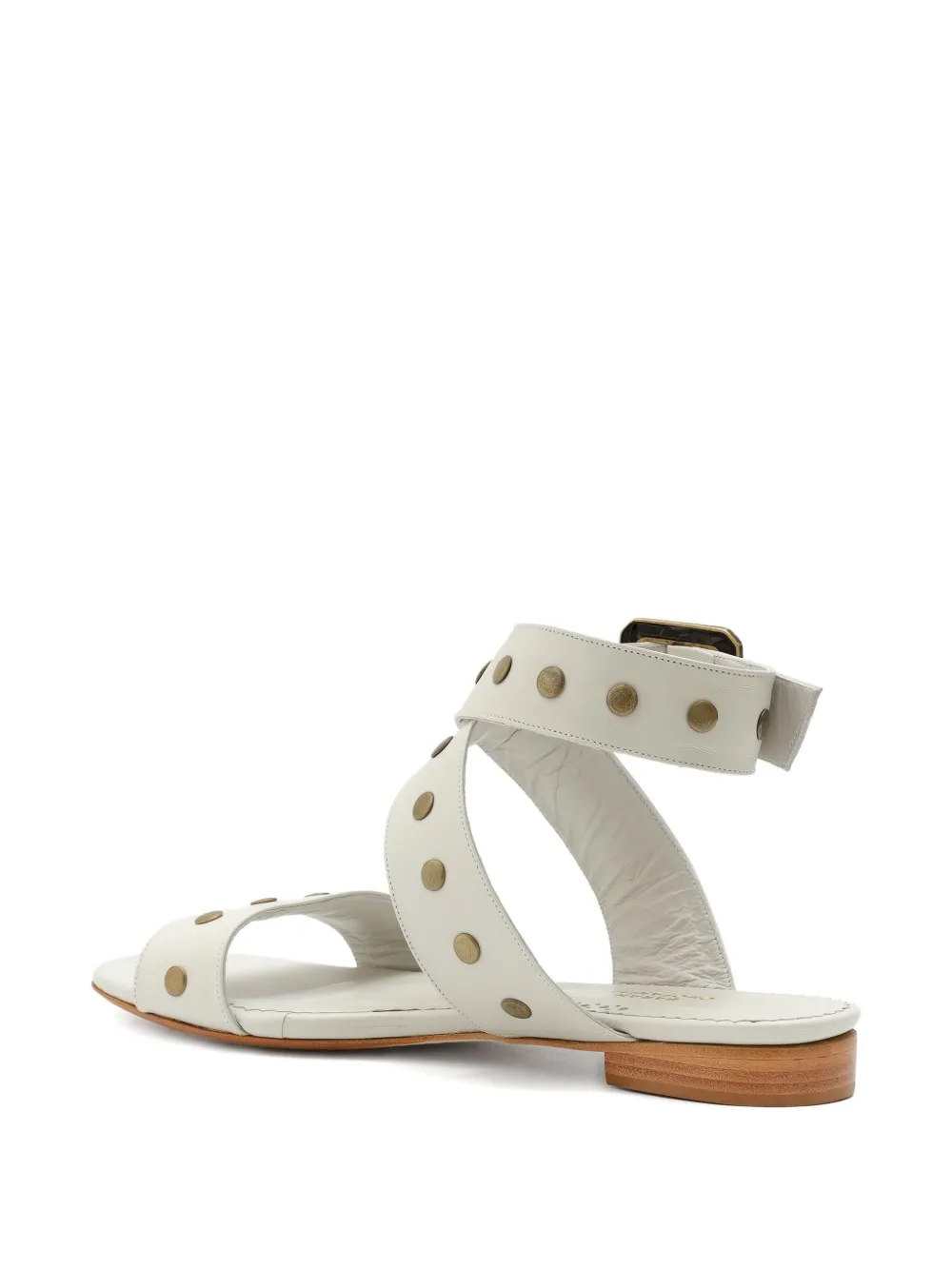 Sarah Chofakian Roast sandalen met studs en gesp Wit