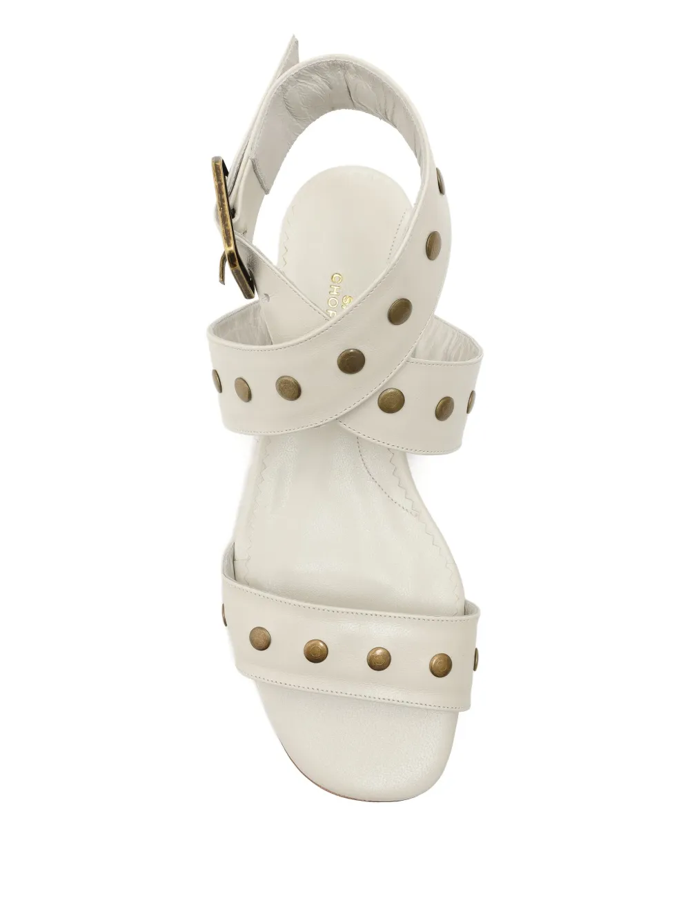Sarah Chofakian Roast sandalen met studs en gesp Wit