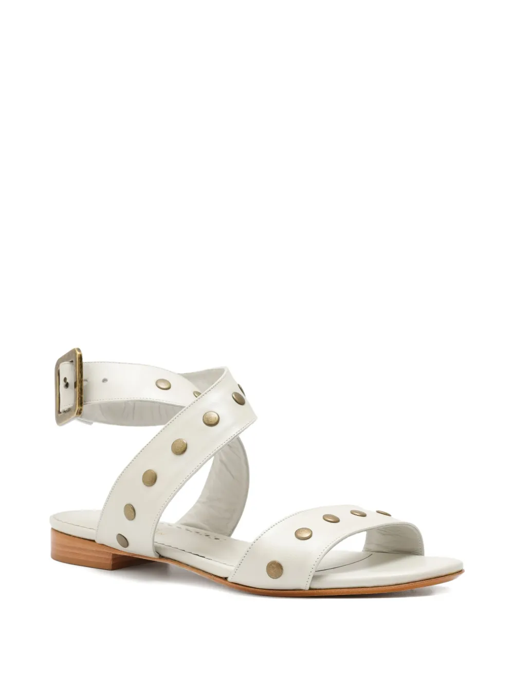 Sarah Chofakian Roast sandalen met studs en gesp Wit