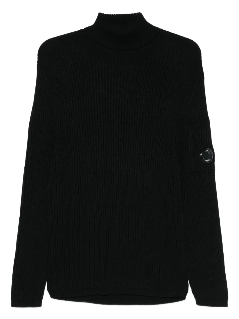 C.P. Company Gerippter Rollkragenpullover | Schwarz | Image 1