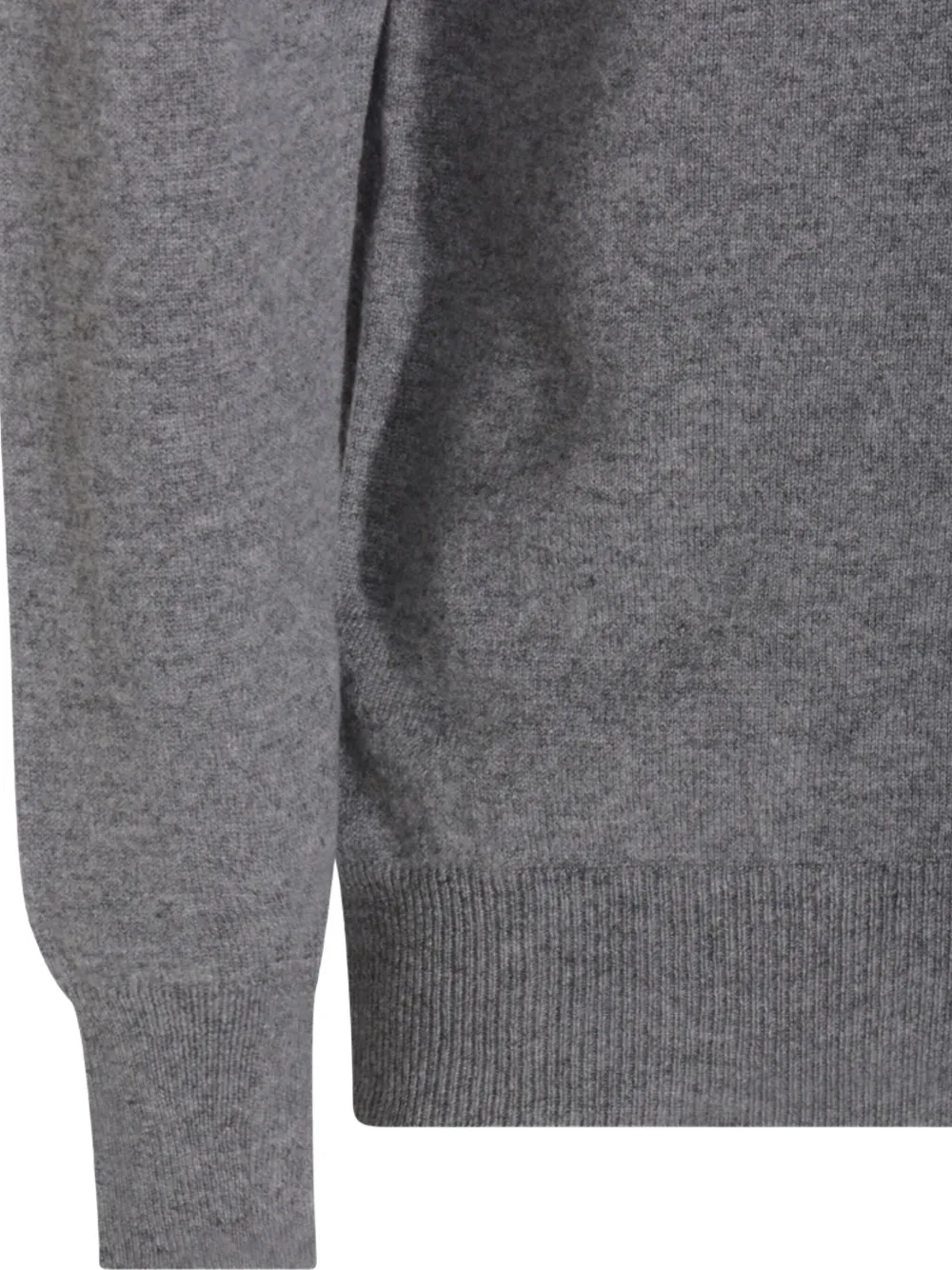 Lardini Long Sleeve Crew Neck Sweater With Ribbed Hem In Gray