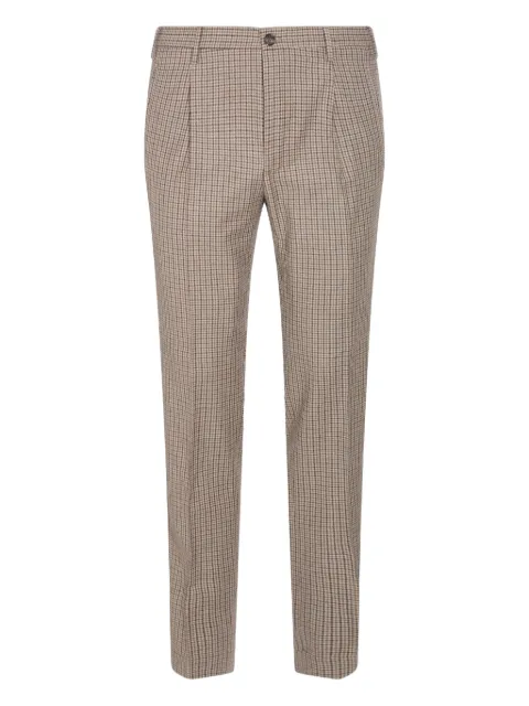 Incotex pantalones con pinzas y motivo de cuadros