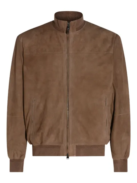 Canali zip-up suede jacket