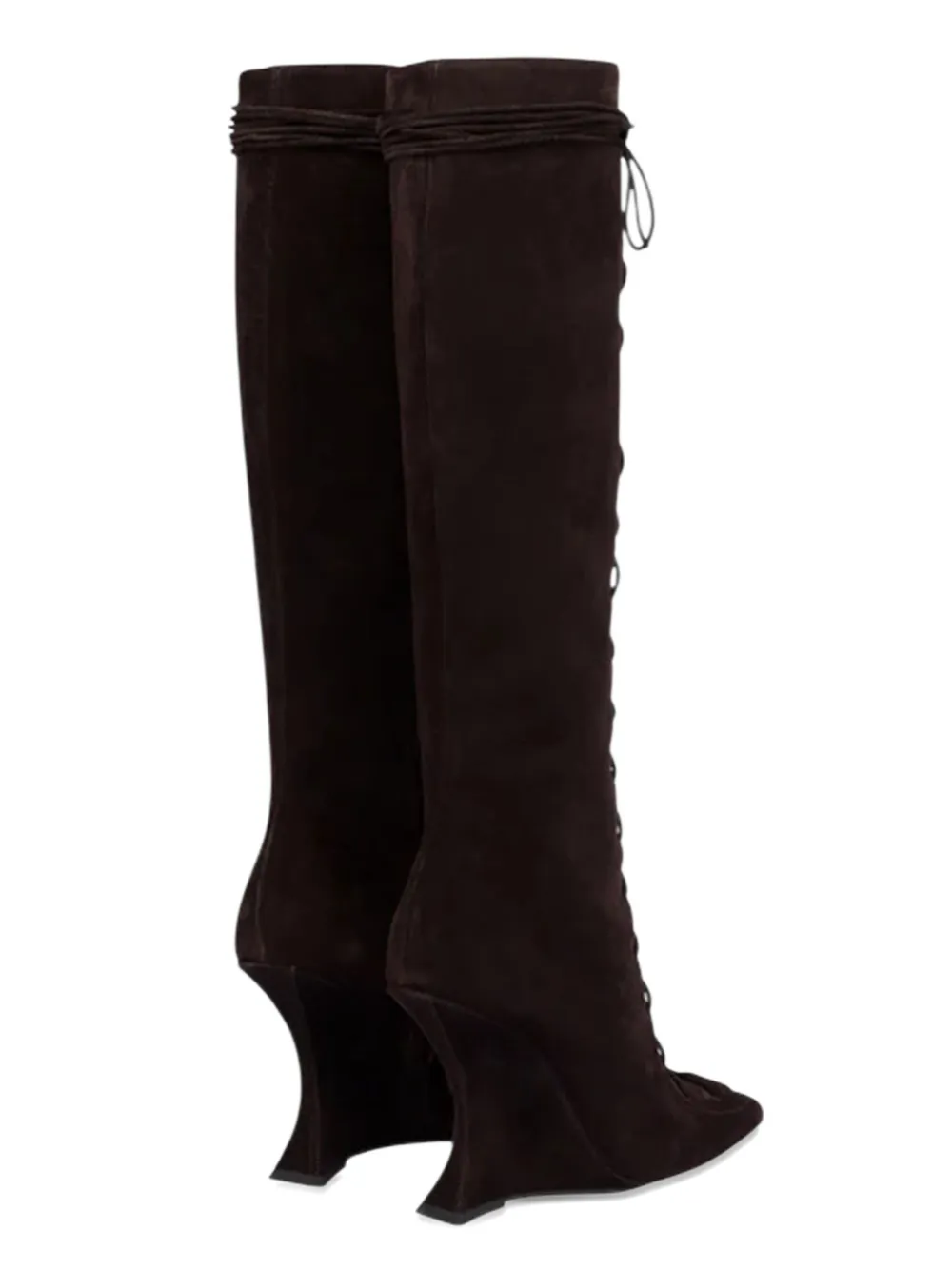 Paris Texas 105 Nina Lace-up Pointed Boots In Brown