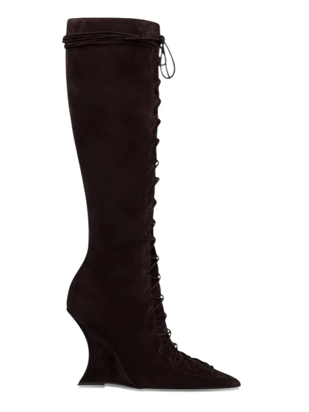 Paris Texas 105 Nina Lace-up Pointed Boots In Brown