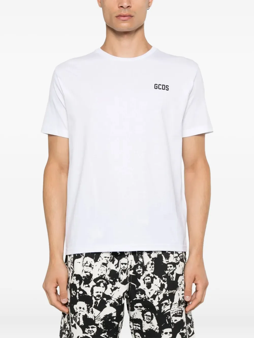 GCDS Low Bond T-shirt met logoprint Wit