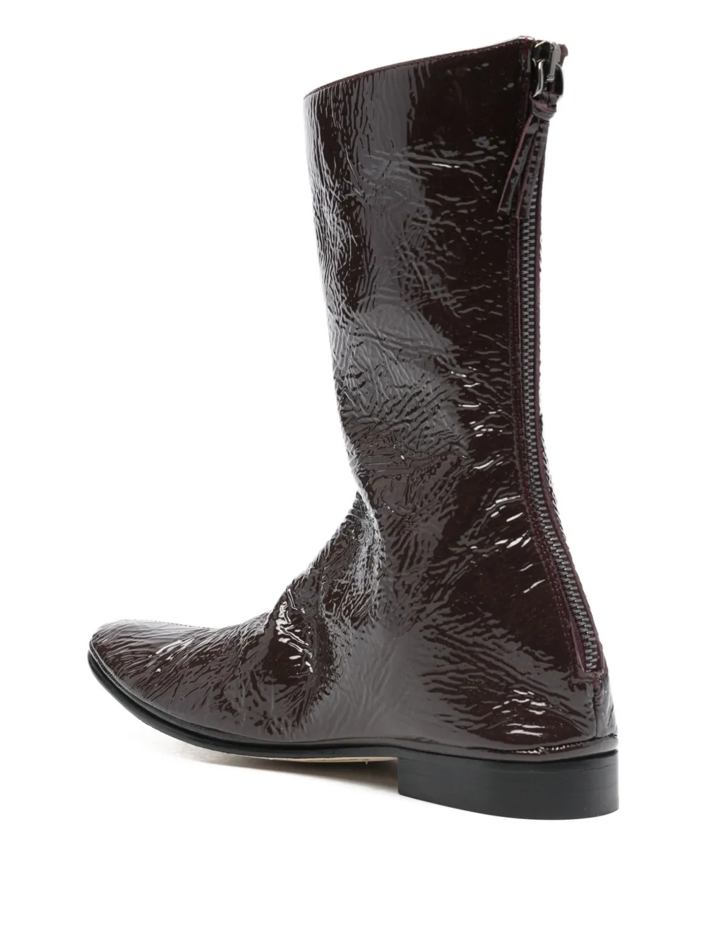 Alberta Ferretti Zip Boots In Brown
