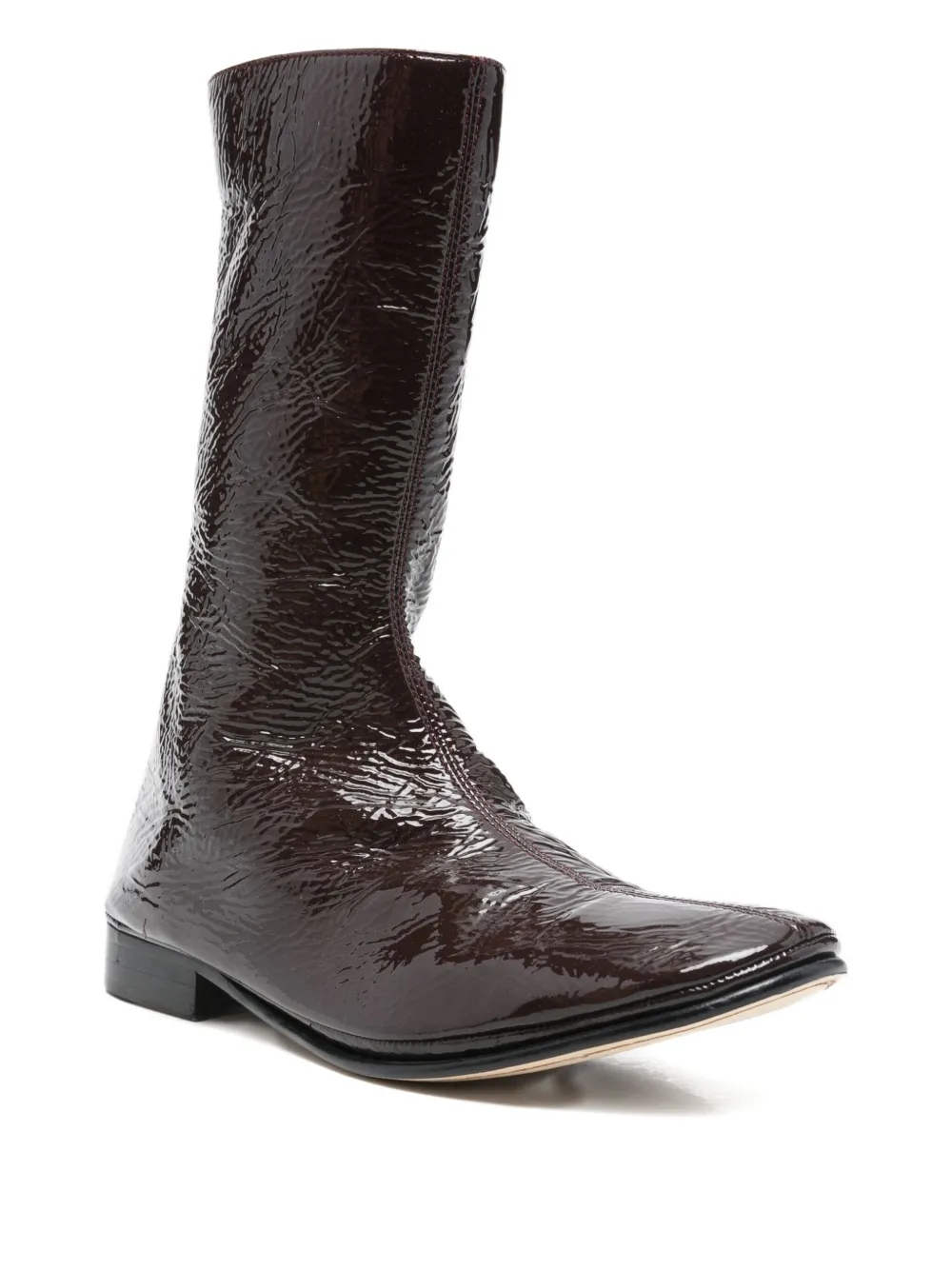 Alberta Ferretti Zip Boots In Brown