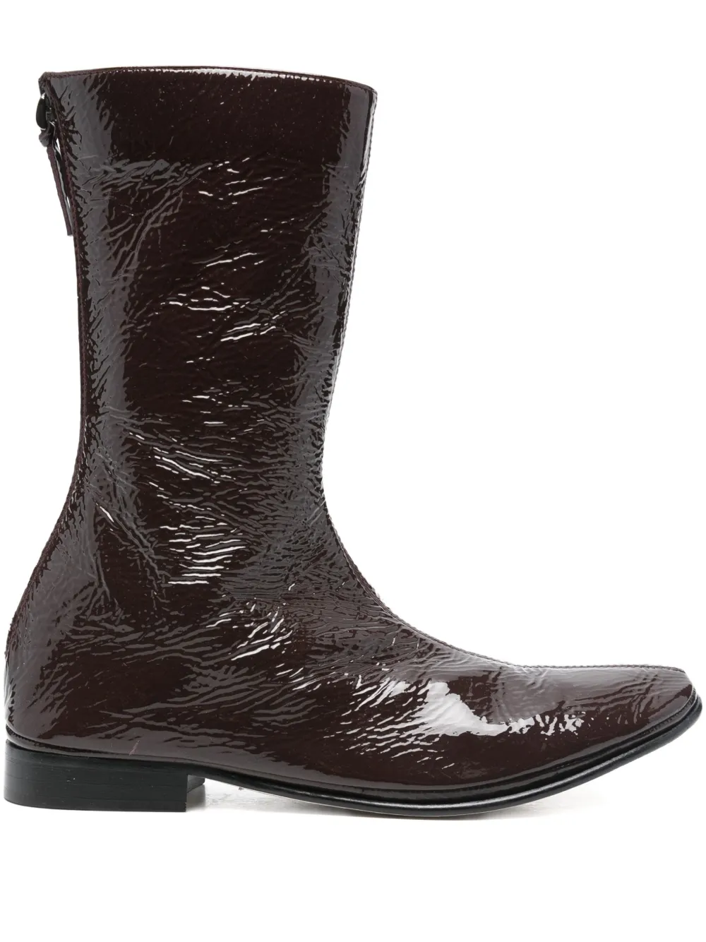 Alberta Ferretti Zip Boots In Brown