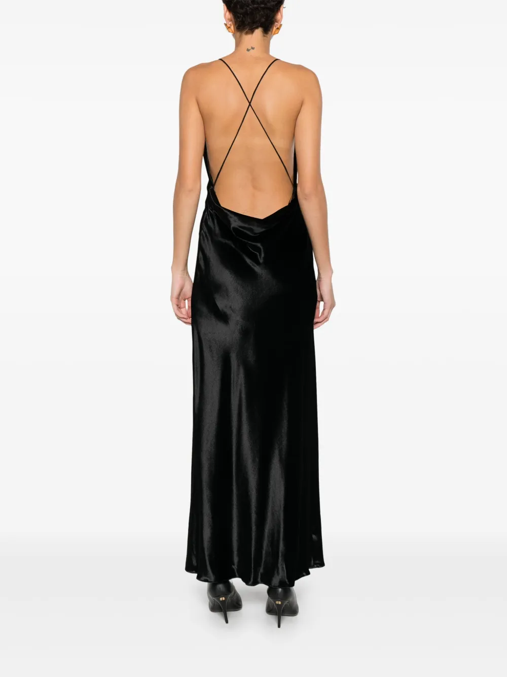 Alberta Ferretti Jurk met diepe ronde hals Zwart