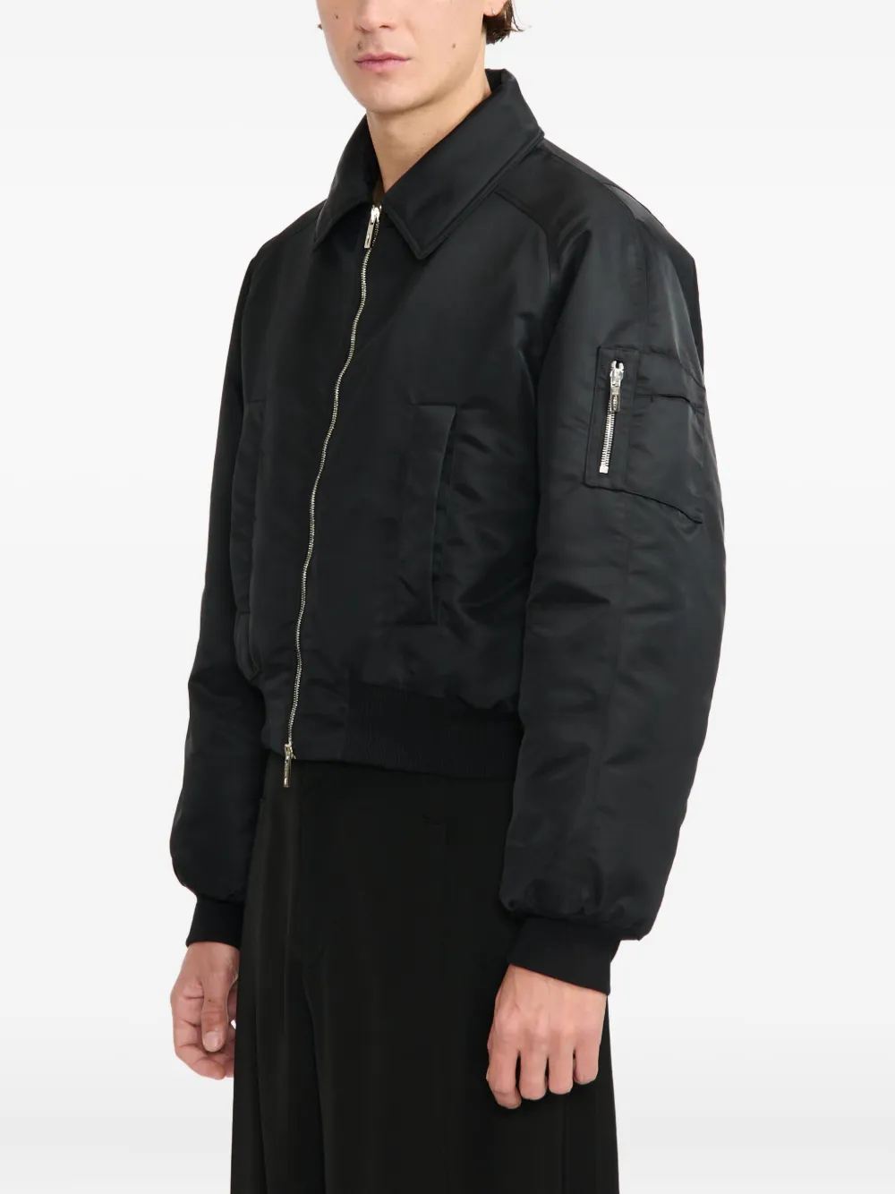 LGN  LOUIS GABRIEL NOUCHI  quilted zip bomber jacket | Black | Image 1