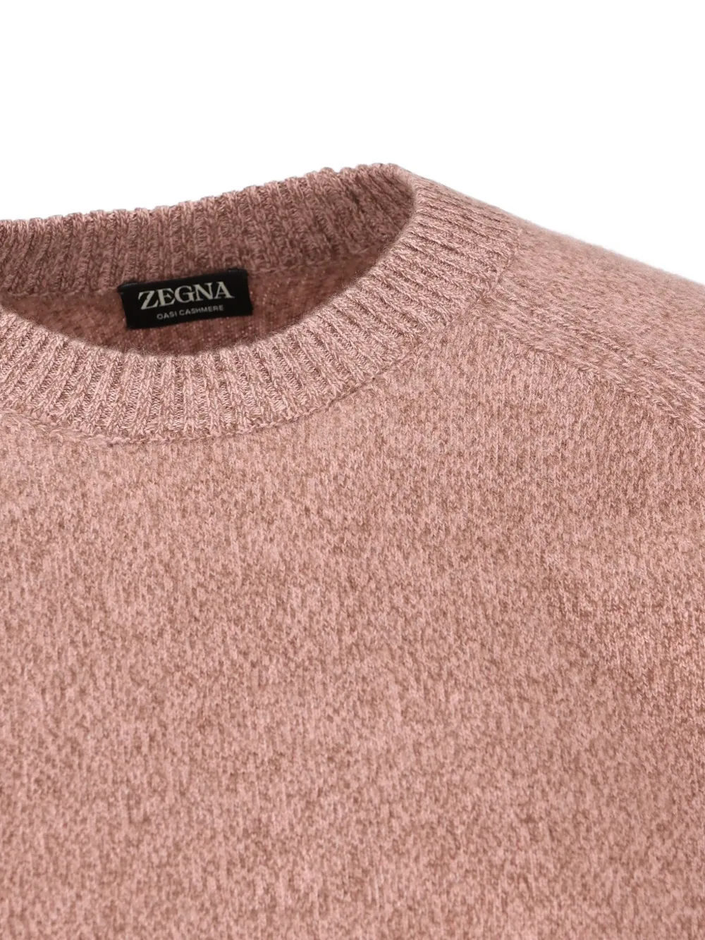 Zegna Ribbed Crew-neck Sweater In Brown
