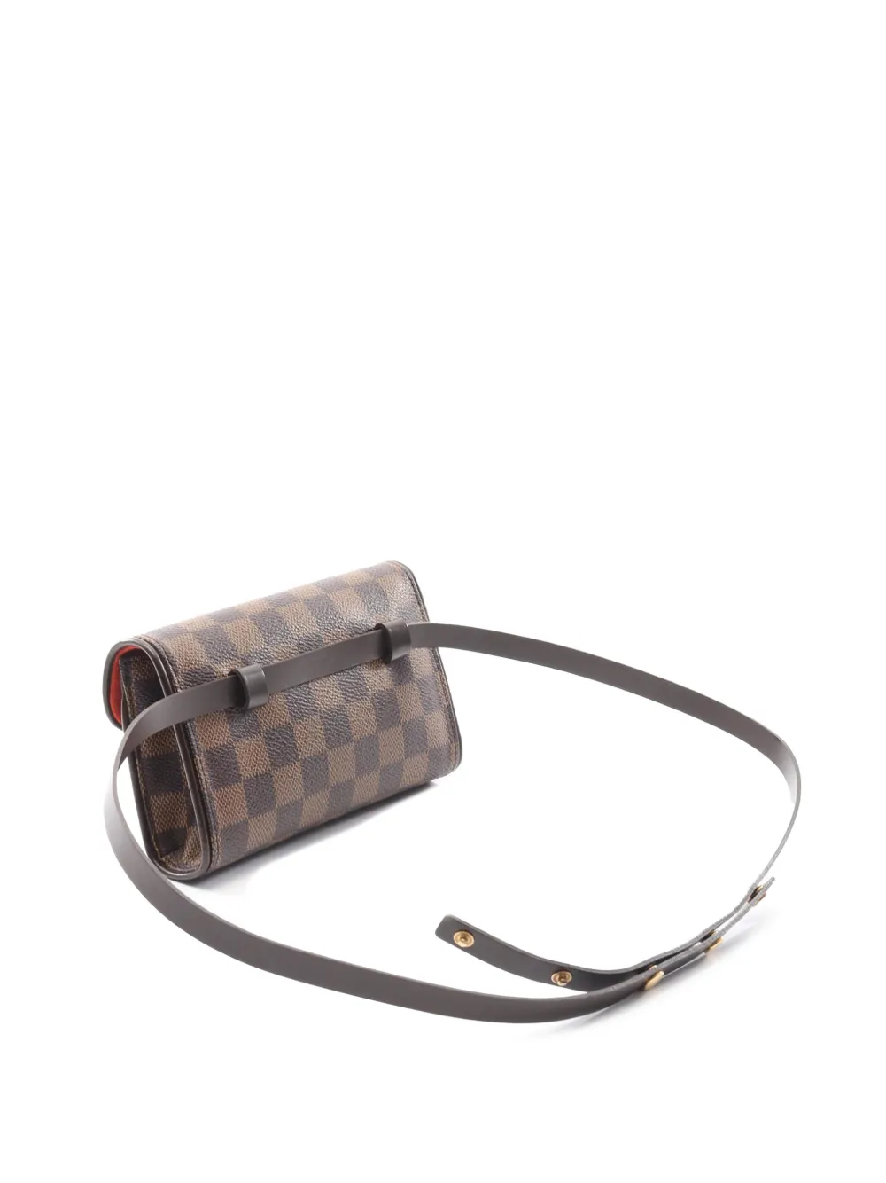 Pre-owned Louis Vuitton 2001 Damier Ebene Florentine Pochette Belt Bag In Brown