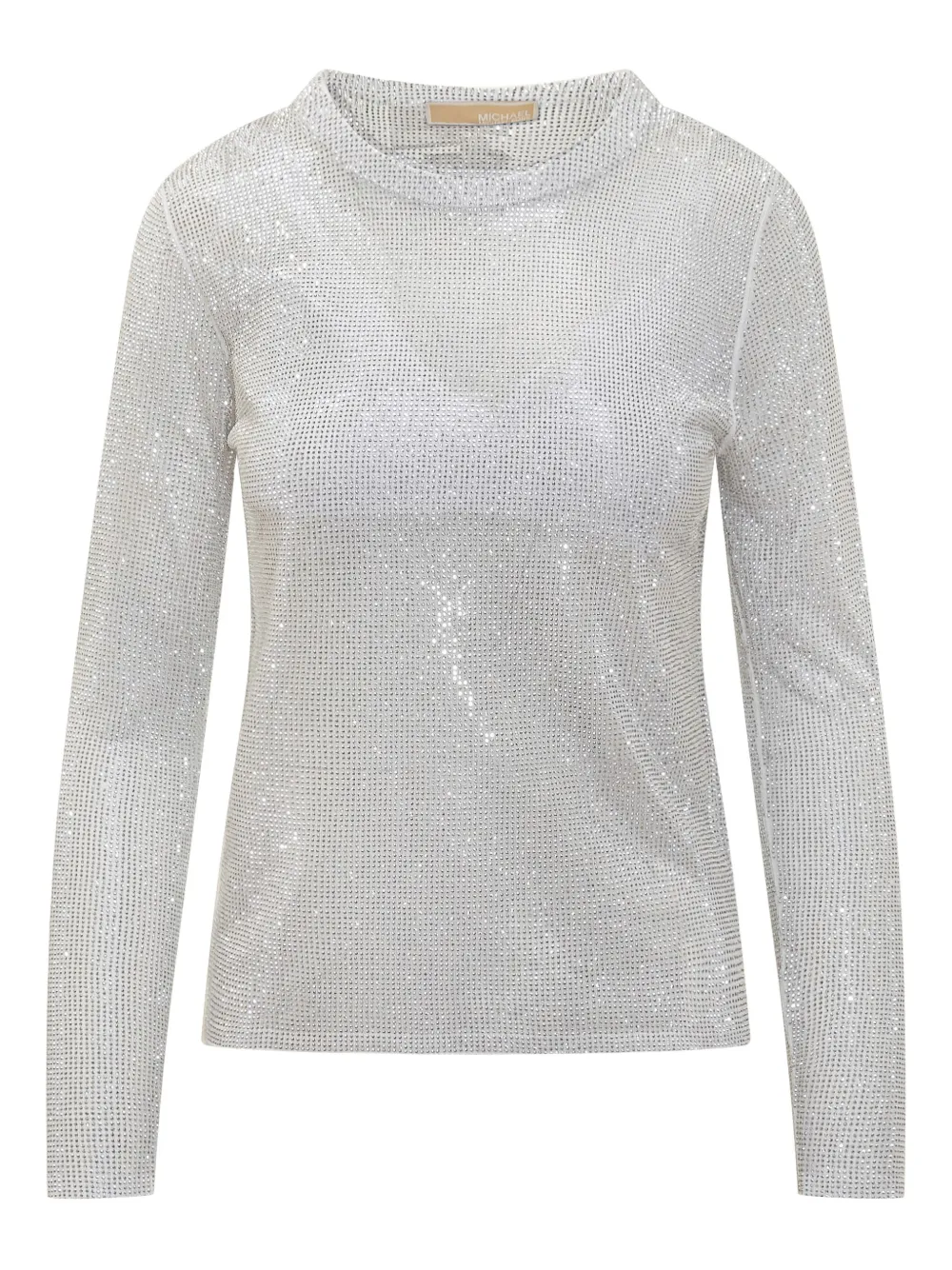 Michael Michael Kors top con cuello redondo y detalles | plateado | Image 1