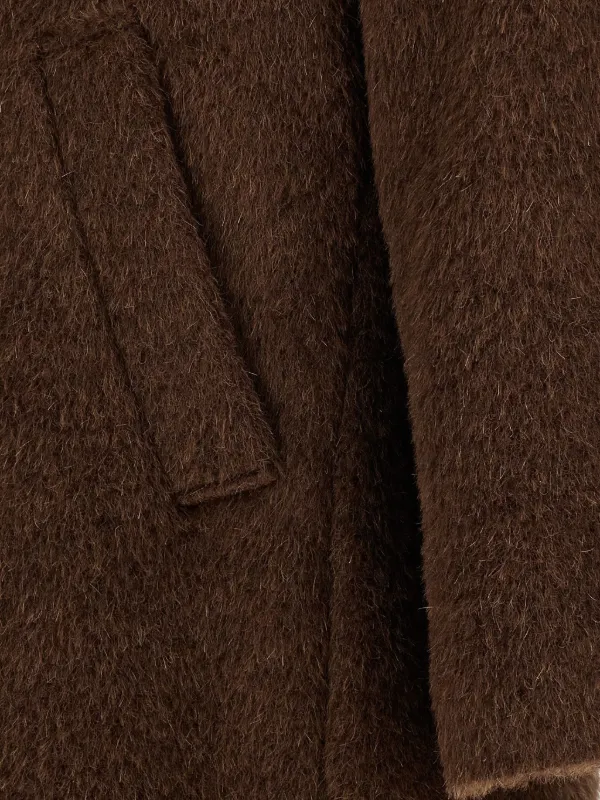 Séfr Brushed Alois Wool Coat | Brown | FARFETCH