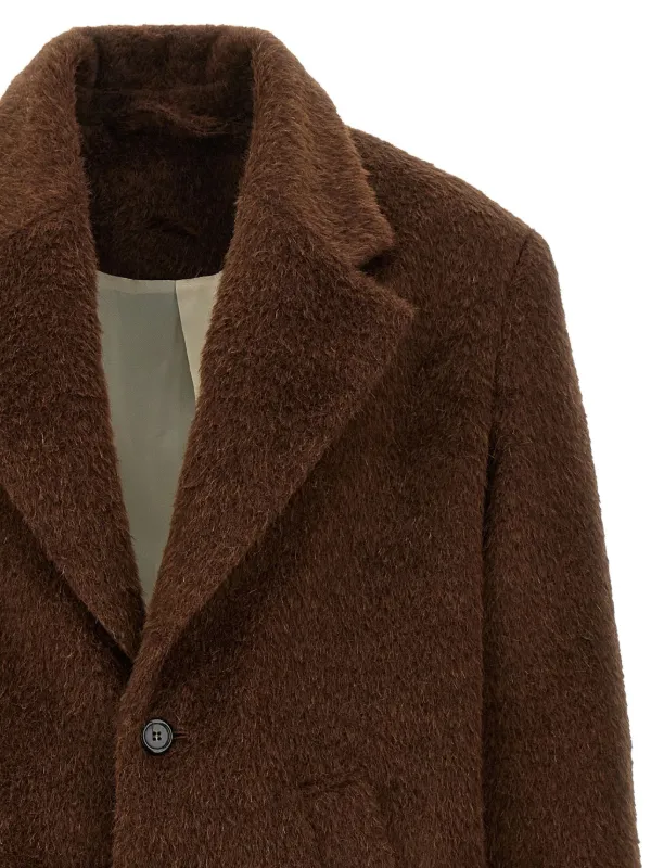 The Softmachine ALDO COAT ダークブラウン Séfr Brushed Alois Wool Coat | Brown | FARFETCH