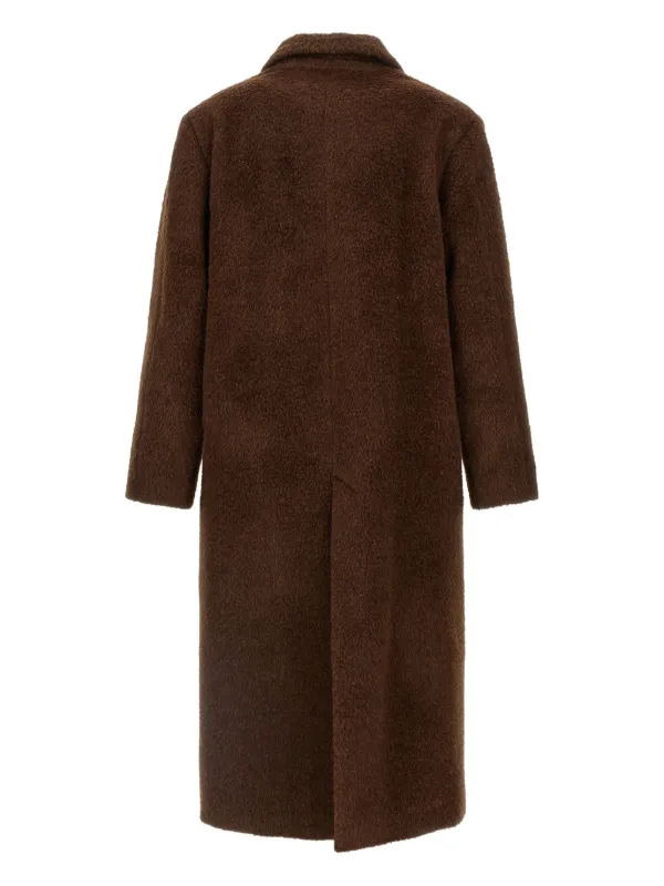 Séfr Brushed Alois Wool Coat | Brown | FARFETCH