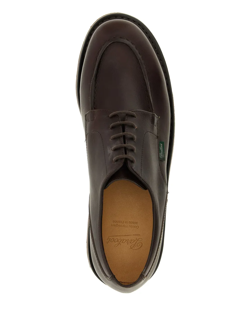 Paraboot Chambord leren derby schoenen met kapneus Bruin