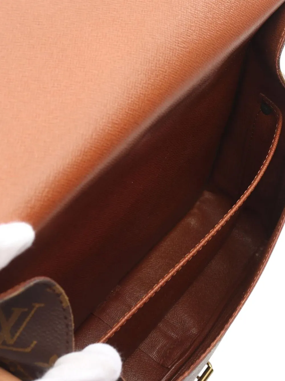 Pre-owned Louis Vuitton 1992 Monogram Cartouchiere Gm Crossbody Bag In Brown