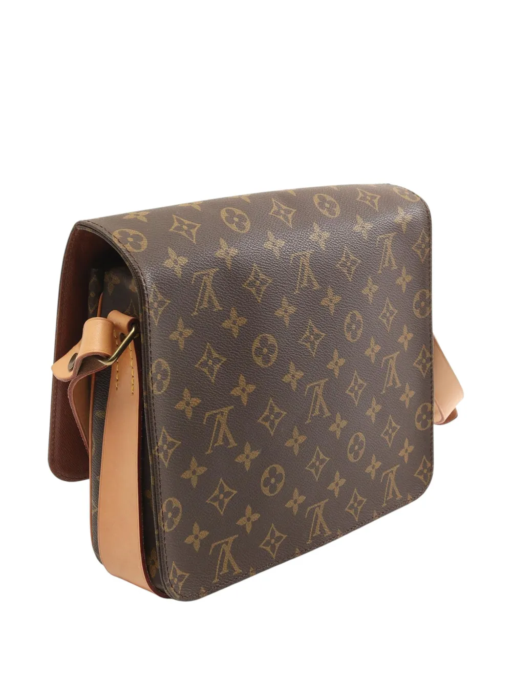 Pre-owned Louis Vuitton 1992 Monogram Cartouchiere Gm Crossbody Bag In Brown