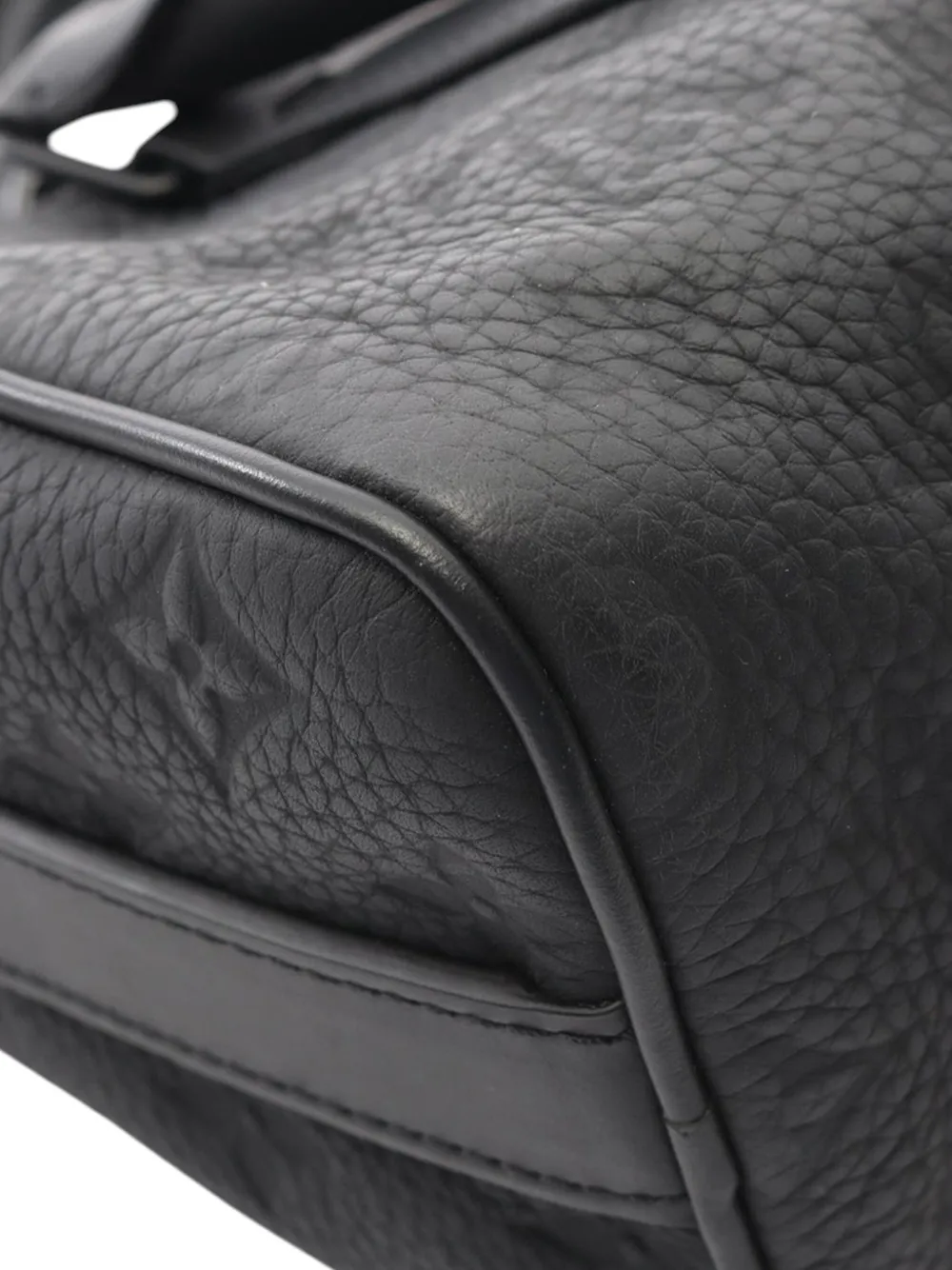 Pre-owned Louis Vuitton 2021-2025 Monogram Taurillon Keepall Bandouliere 25 Satchel In Black