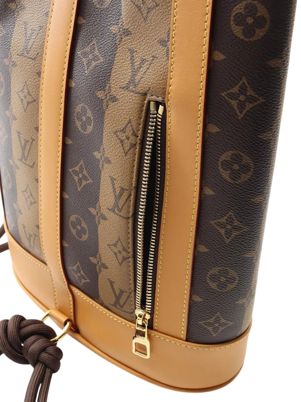 Pre-owned Louis Vuitton 2021-2025 X Nigo Monogram Reverse Randonnee Backpack In Brown
