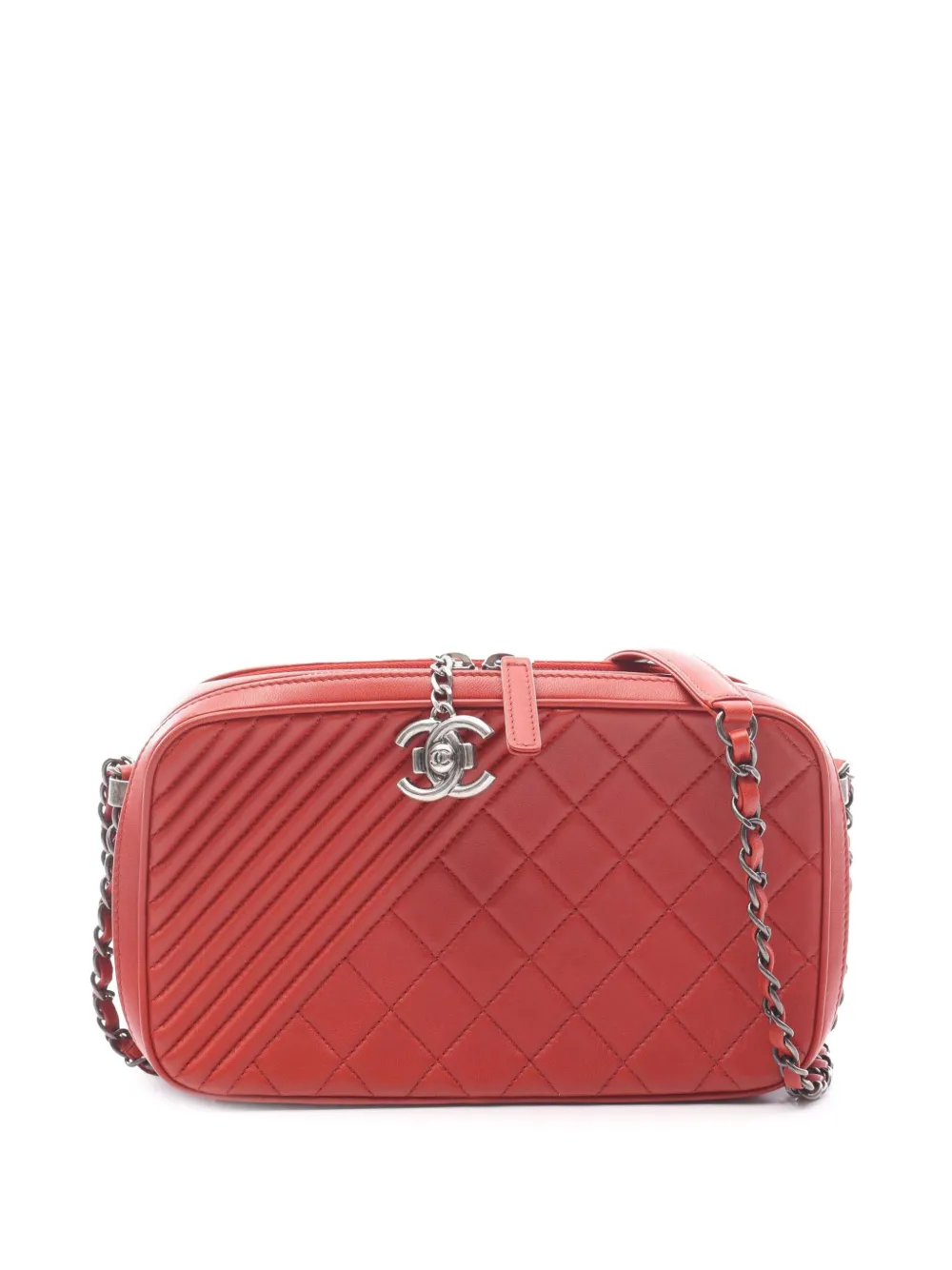 CHANEL Pre-Owned 2014-2015 Medium Quilted Lambskin Coco Boy Camera Bag CHANEL Pre-Owned 2014-2015 Medium Quilted Lambskin Coco Boy Camera Bag