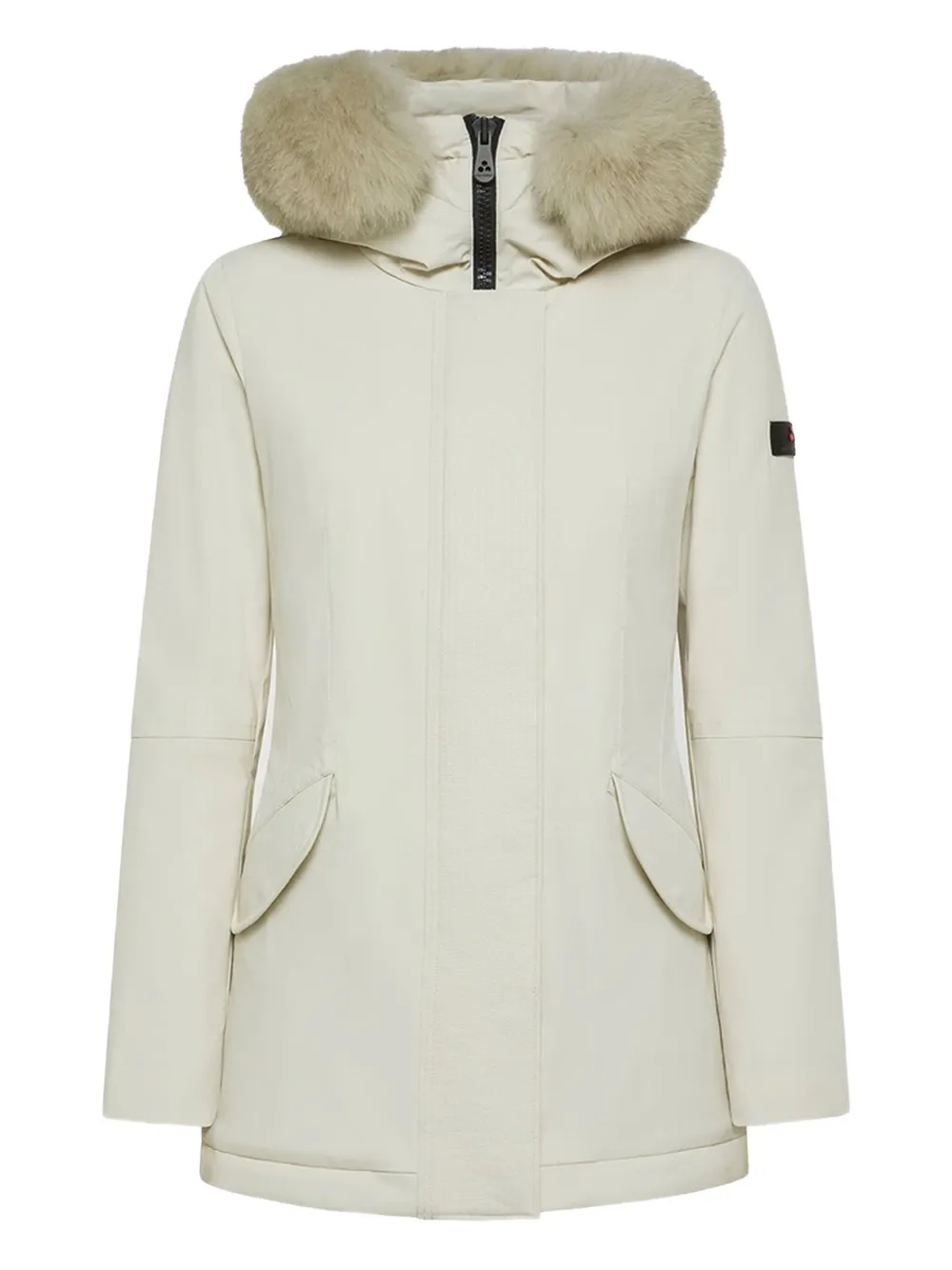 Peuterey Donnet Kl Fur Down Jacket In Dove Grey In Neutral