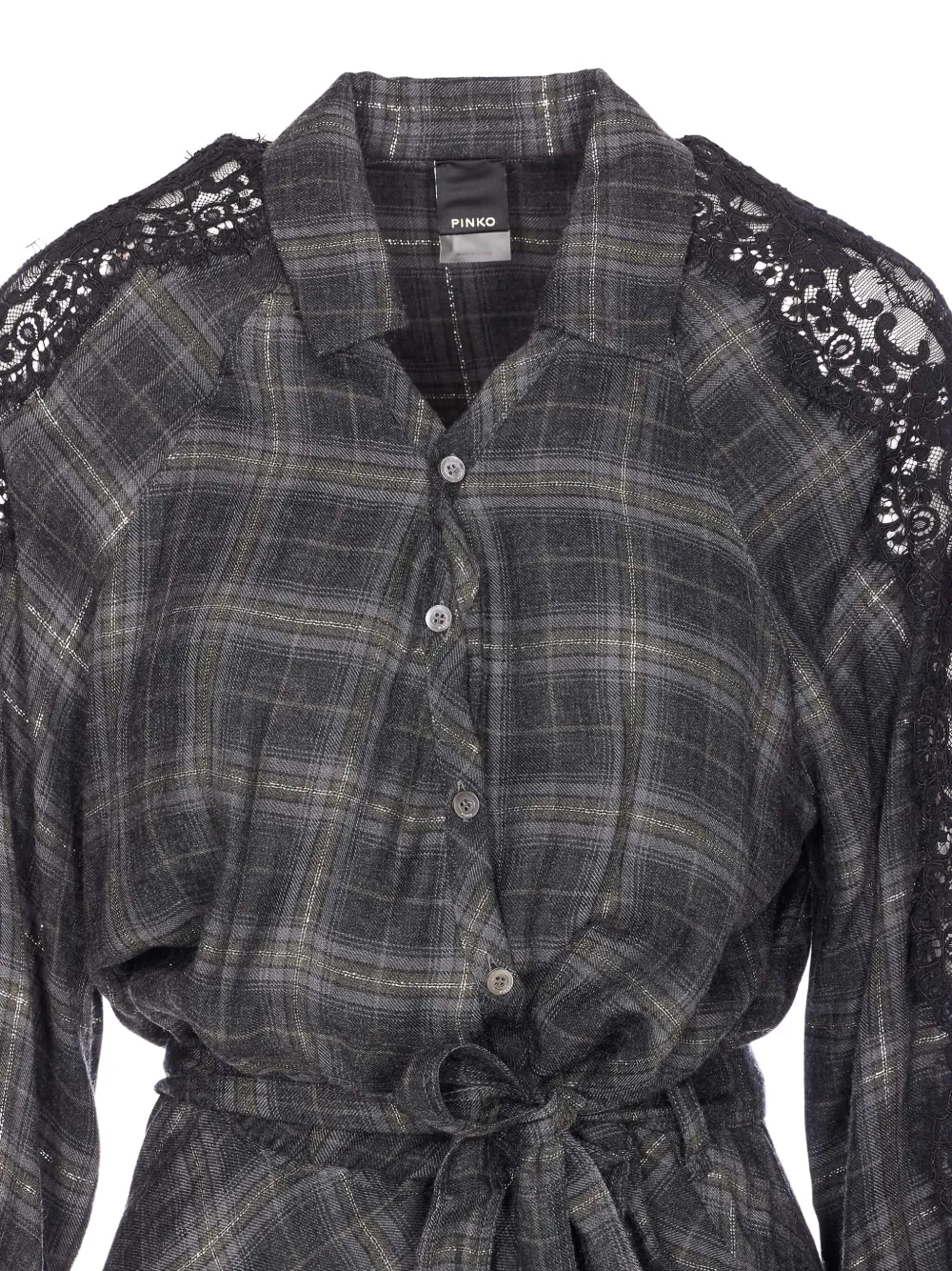 PINKO Osane geruite maxi-jurk Grijs