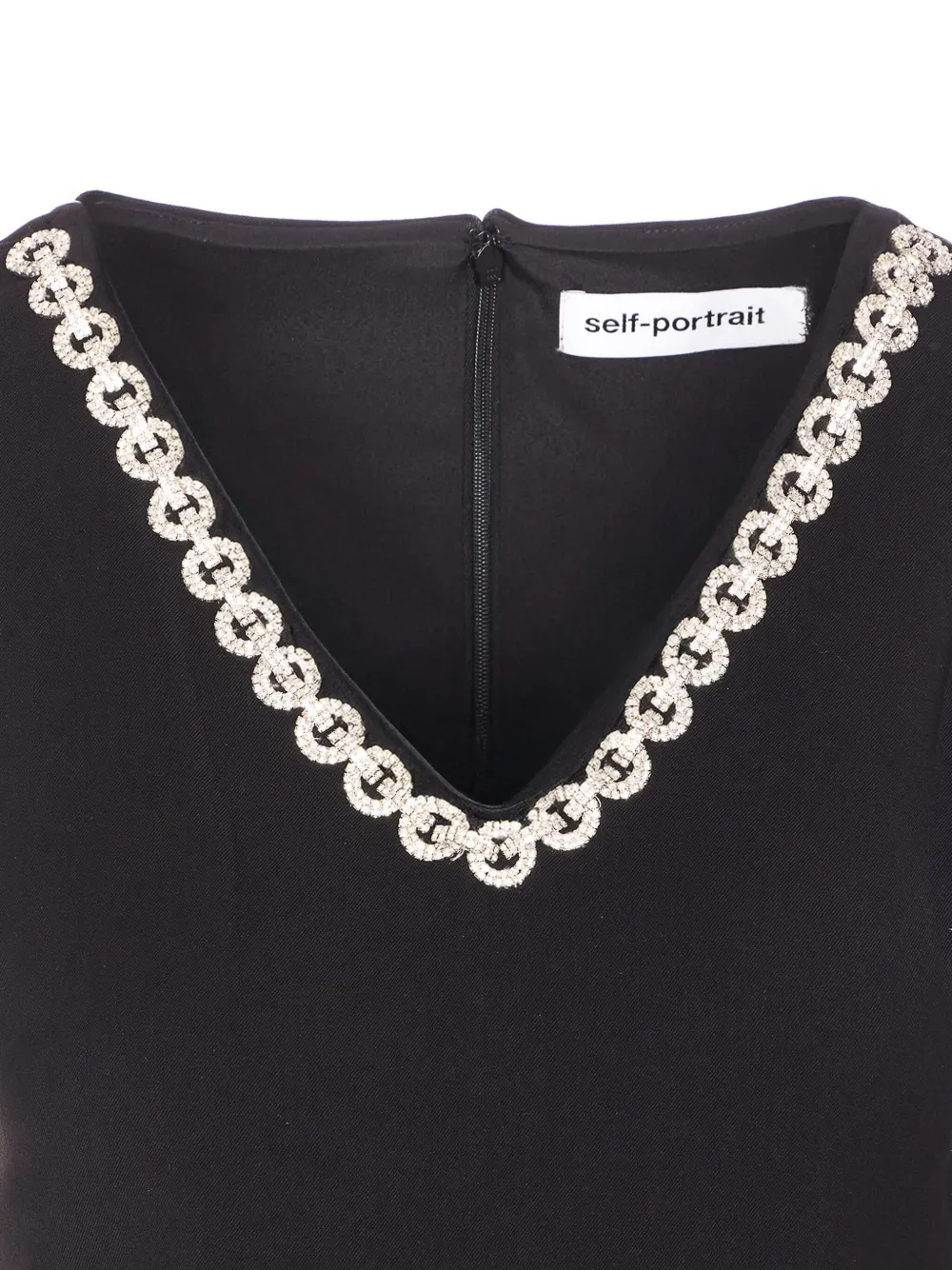 Self-Portrait Mini-jurk verfraaid met kristallen Zwart