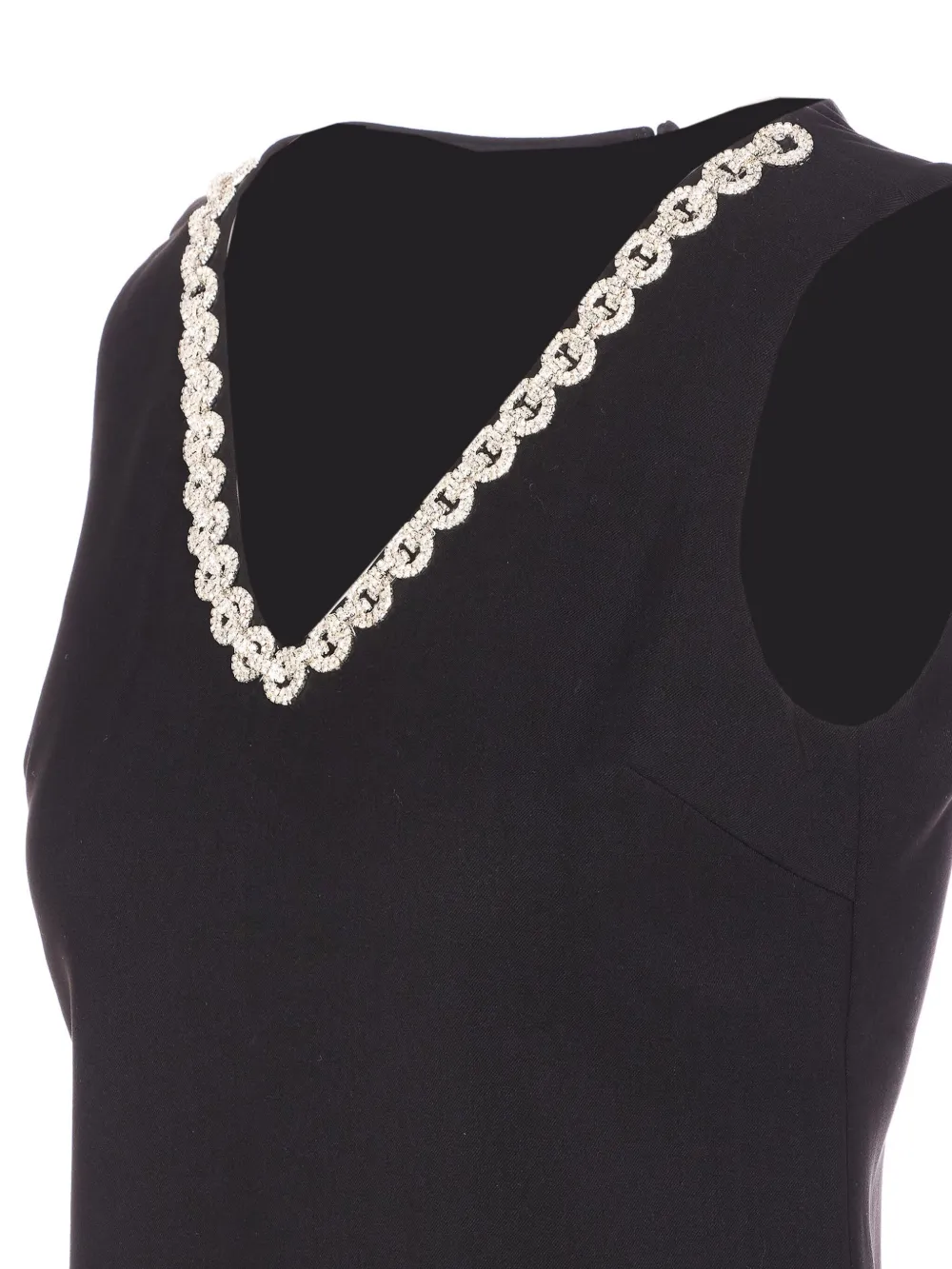 Self-Portrait Mini-jurk verfraaid met kristallen Zwart