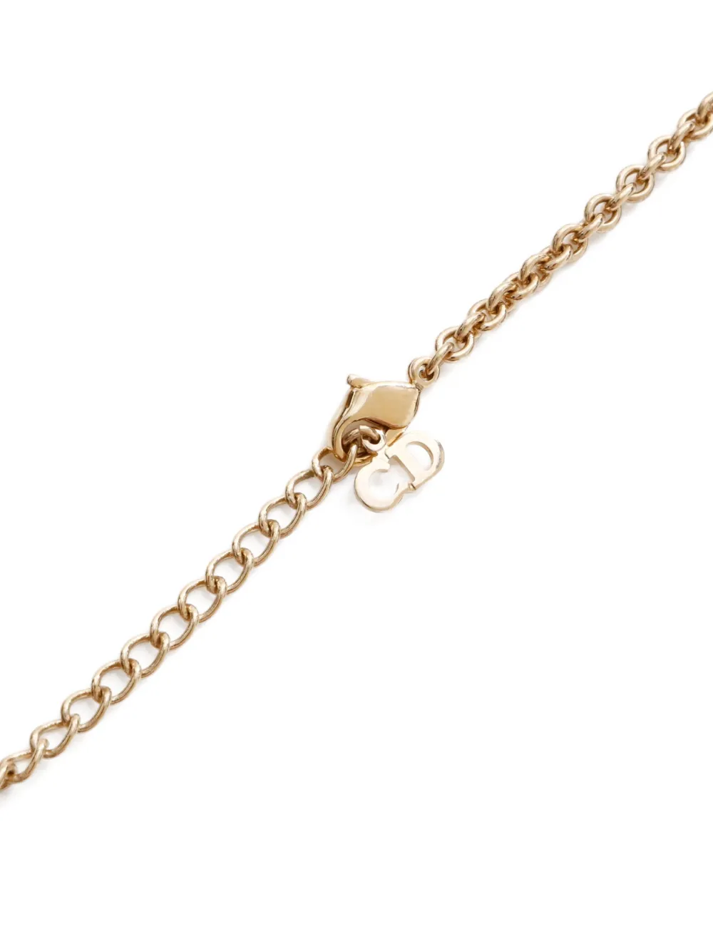 Pre-owned Dior 2000s Logo-pendant Necklace In Gold