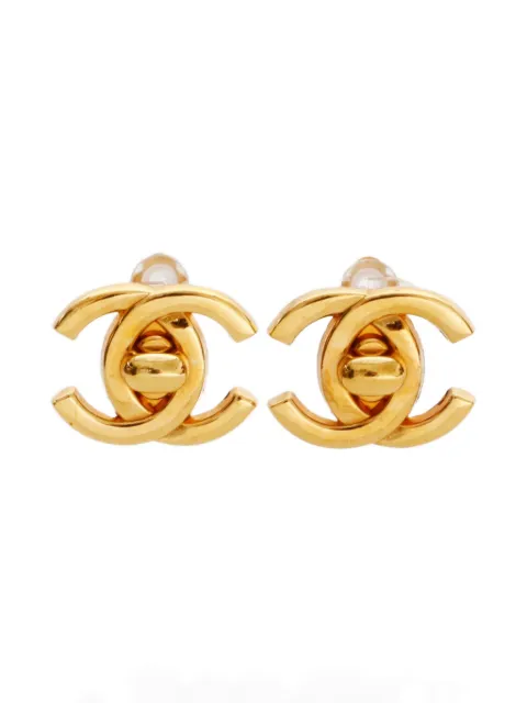 CHANEL Pre-Owned 1995 CC turn-lock clip-on earrings