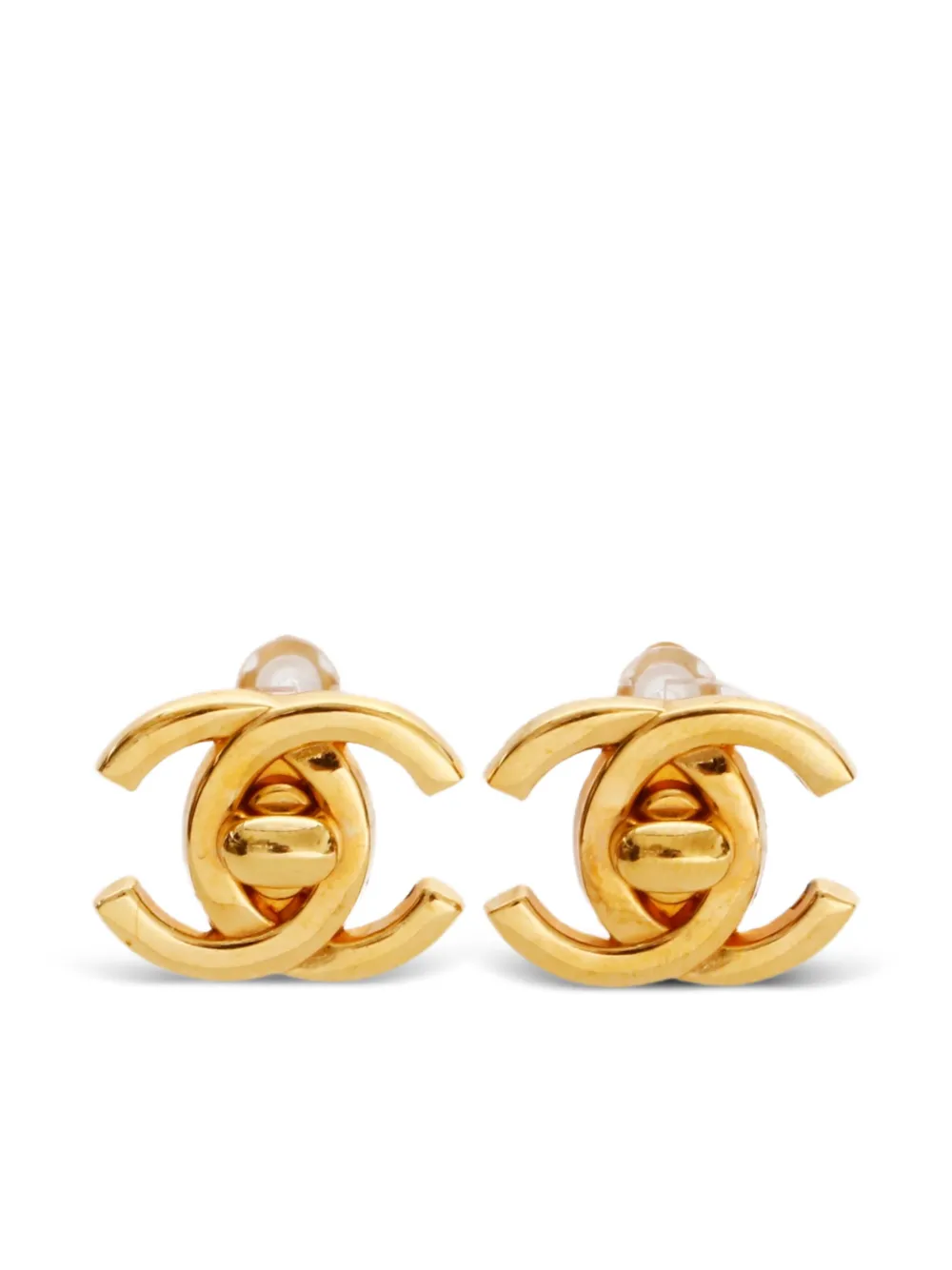 CHANEL Pre-Owned 1995 ココマーク イヤリング - ゴールドトーン CHANEL Pre-Owned 1995 ココマーク イヤリング - ゴールドトーン