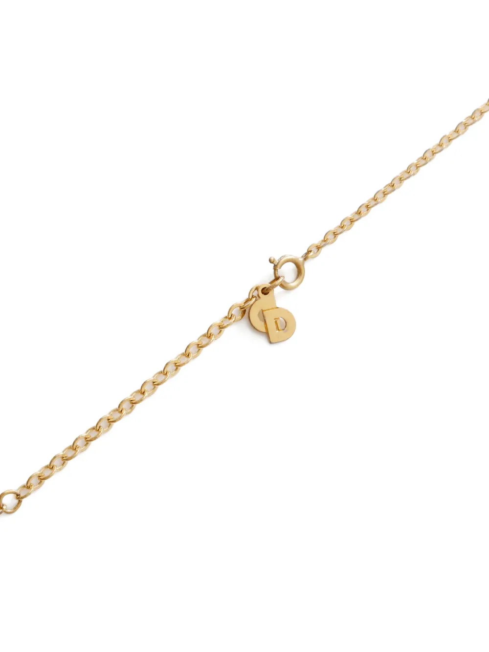 Pre-owned Dior 1990-2000s Logo-pendant Necklace In Gold