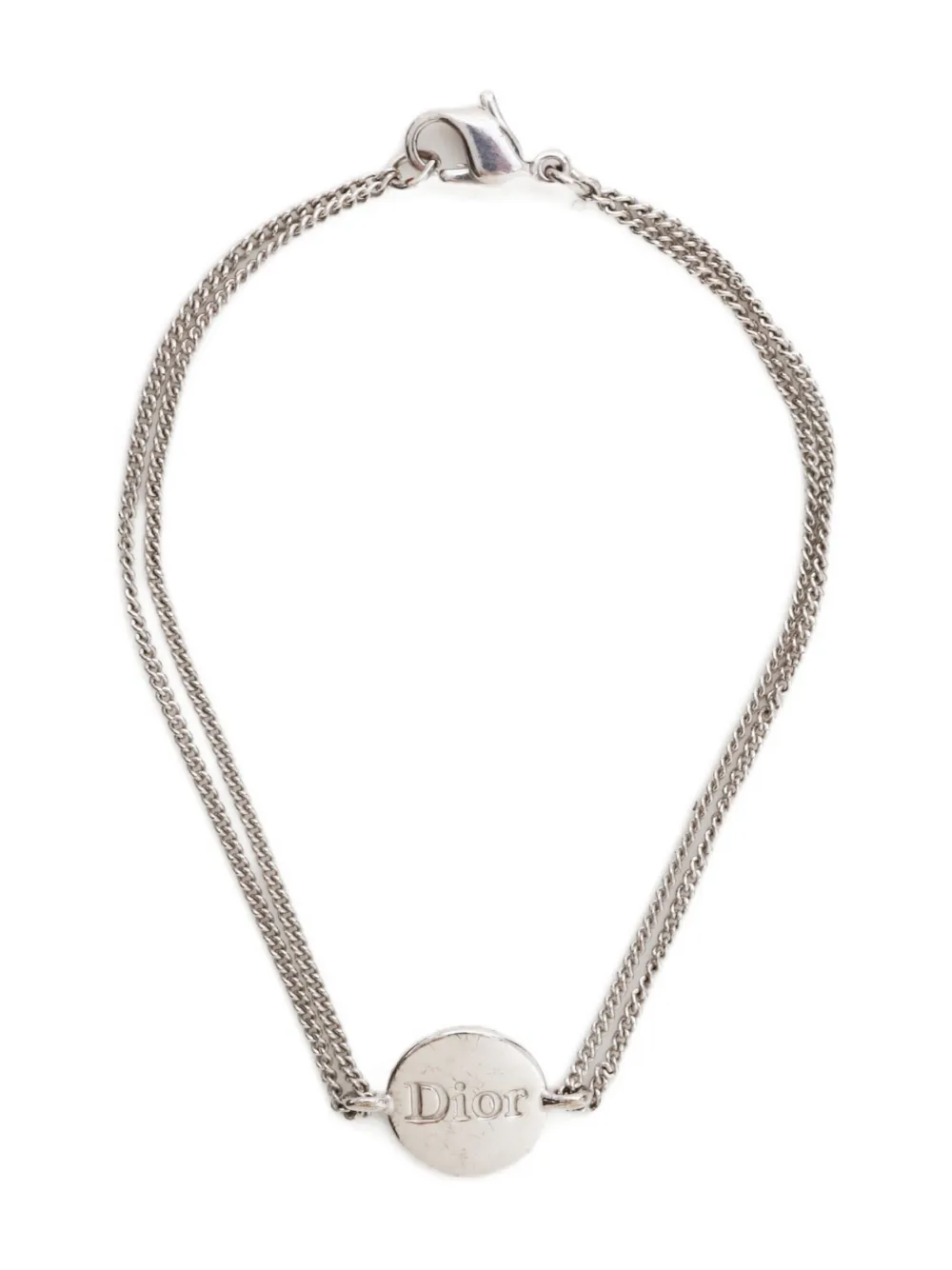Pre-owned Dior 2000s Logo Bracelet In Silver
