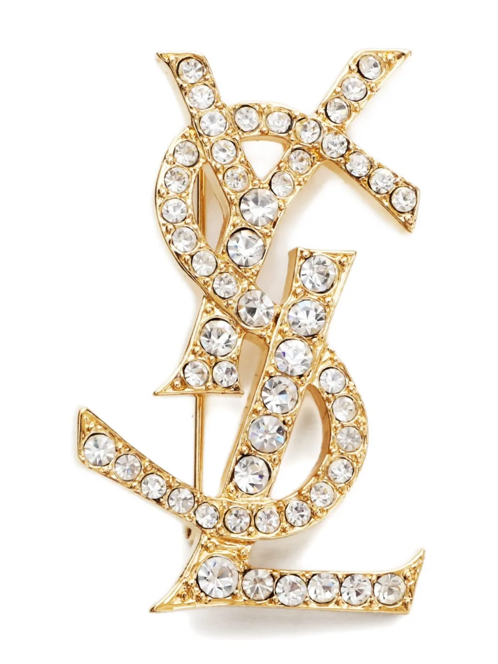 Pre-owned Saint Laurent 1990-2000s Cassandre Brooch In Gold