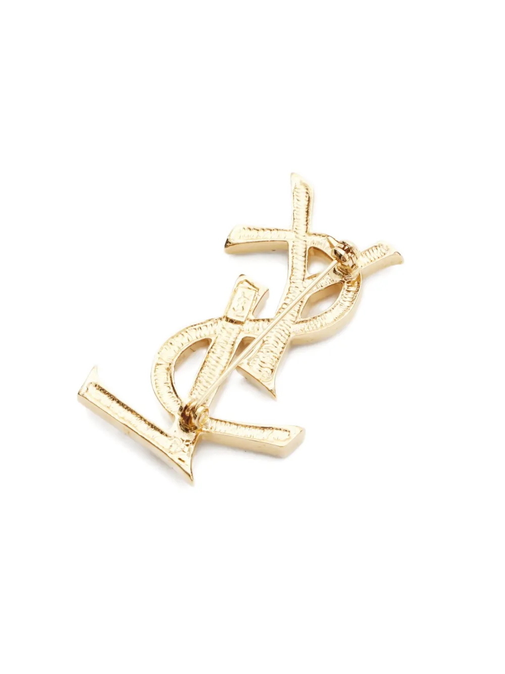Pre-owned Saint Laurent 1990-2000s Cassandre Brooch In Gold