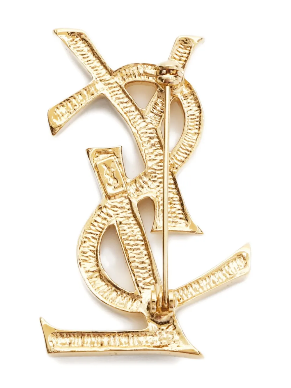 Pre-owned Saint Laurent 1990-2000s Cassandre Brooch In Gold