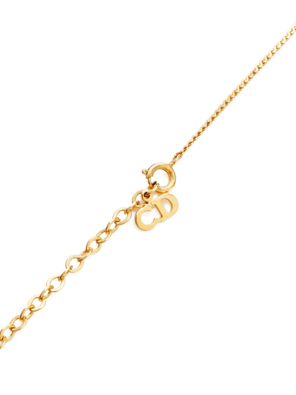 Pre-owned Dior 1970-1980 Logo-pendant Necklace In Gold