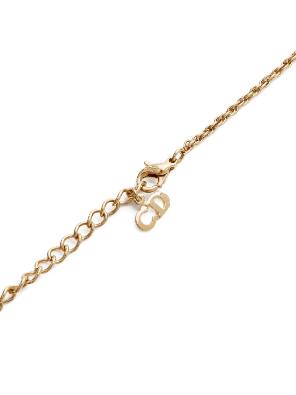 Pre-owned Dior 1980-2000s Square-pendant Necklace In Gold