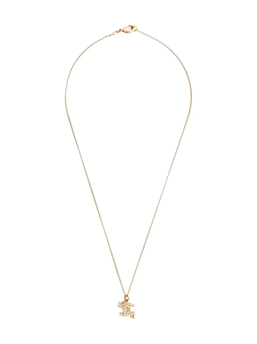 Pre-owned Chanel 2000 Cc-logo Necklace In Gold