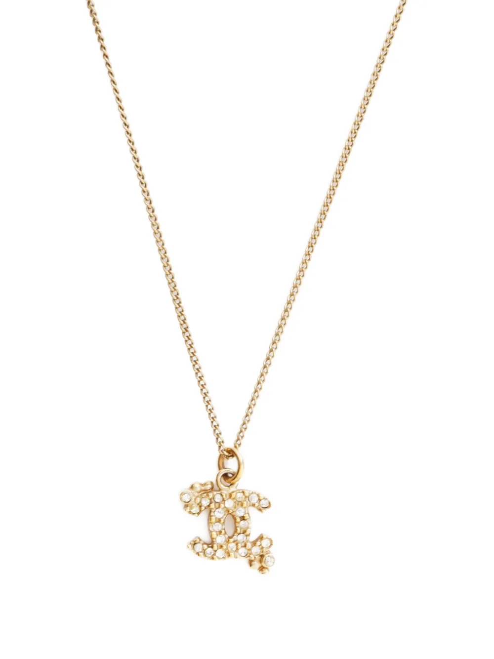 Pre-owned Chanel 2000 Cc-logo Necklace In Gold