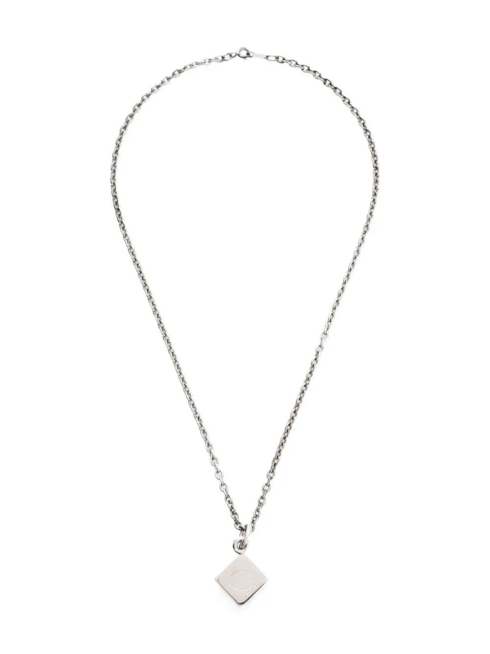 Pre-owned Cartier 2000s Cube Necklace In Silver