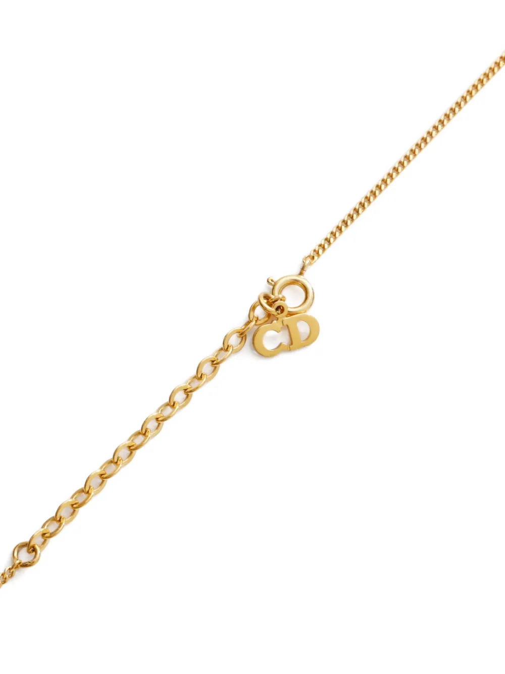 Pre-owned Dior 1990-2000s Logo-pendant Necklace In Gold