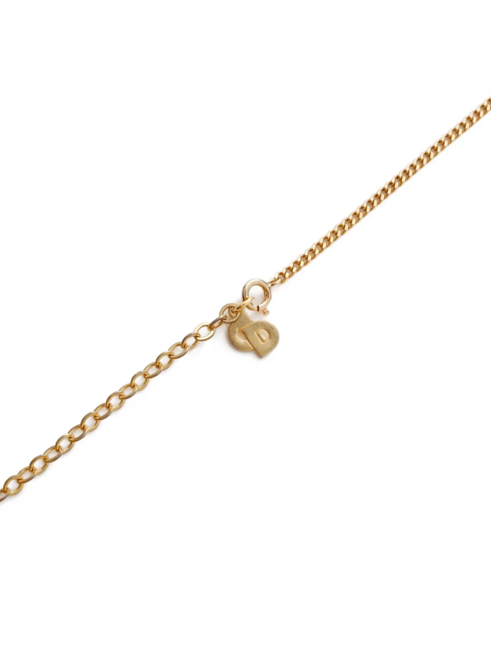 Pre-owned Dior 1990-2000s Logo-pendant Necklace In Gold