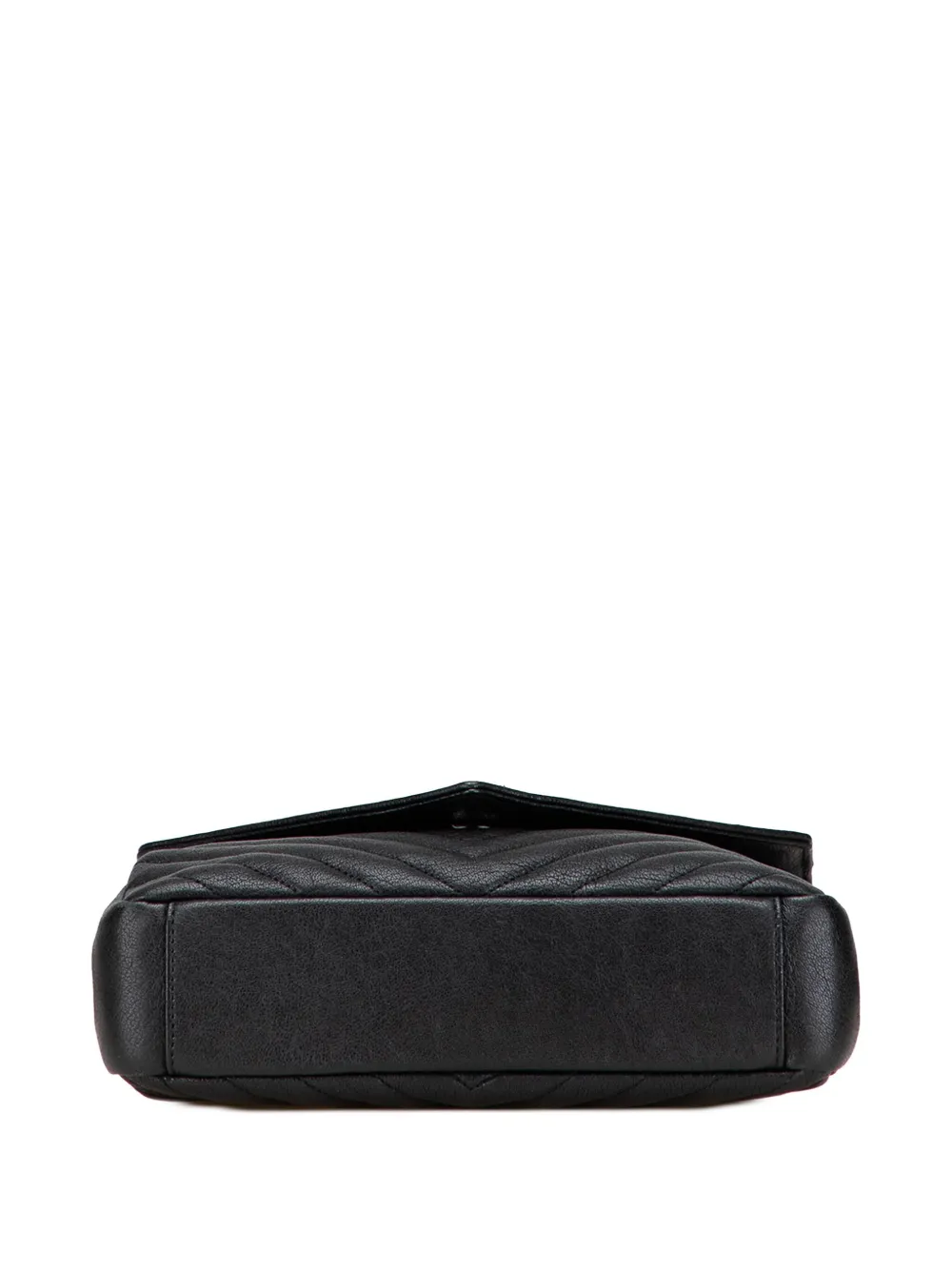 Pre-owned Saint Laurent 2020 Medium Quilted Chevron Sheepskin College Satchel In Black