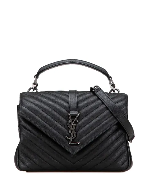 Saint Laurent Pre-Owned 2020 Medium Quilted Chevron Sheepskin College satchel